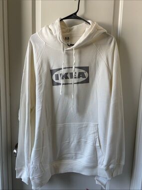 IKEA White Logo Pullover Hoodie